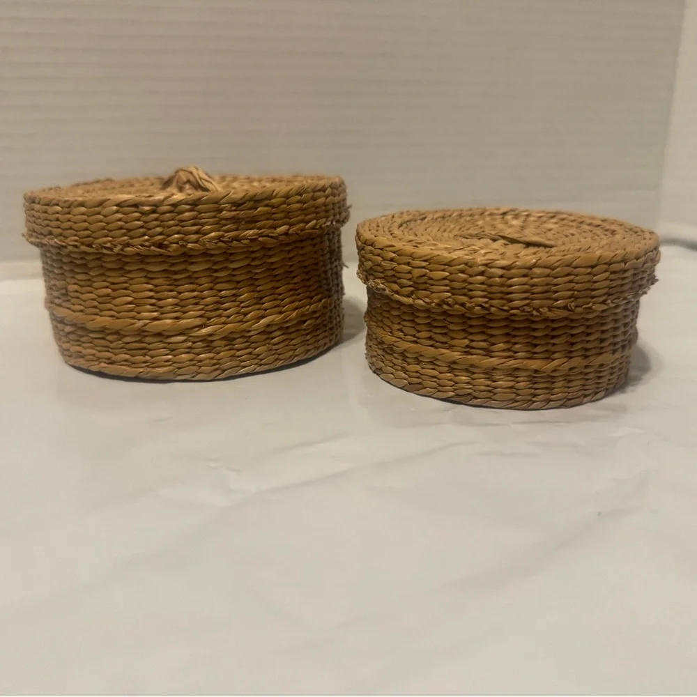 Woven Nesting Storage Baskets with Lids